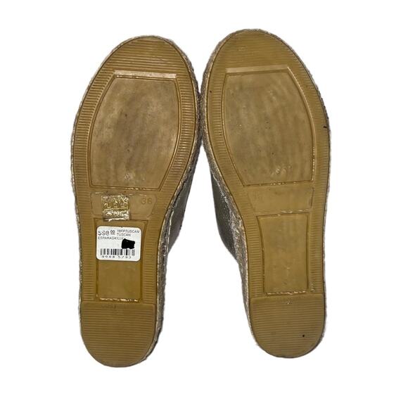 Free People Silver Metallic Tuscan Platform Espadrille Leather Slip On Sandals 6 - Picture 9 of 9